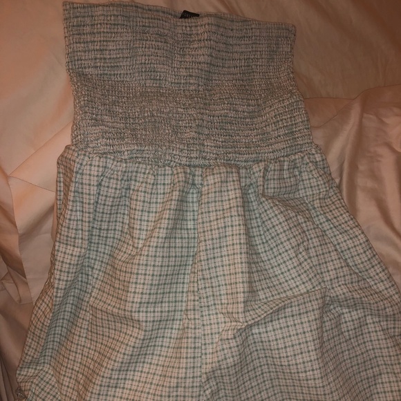 Forever 21 Strapless Plaid Smocked Romper - Picture 2 of 2